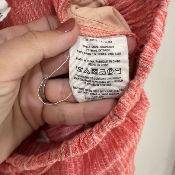 Anthropologie Coral Striped linen shorts - XS - Picture 5 of 5